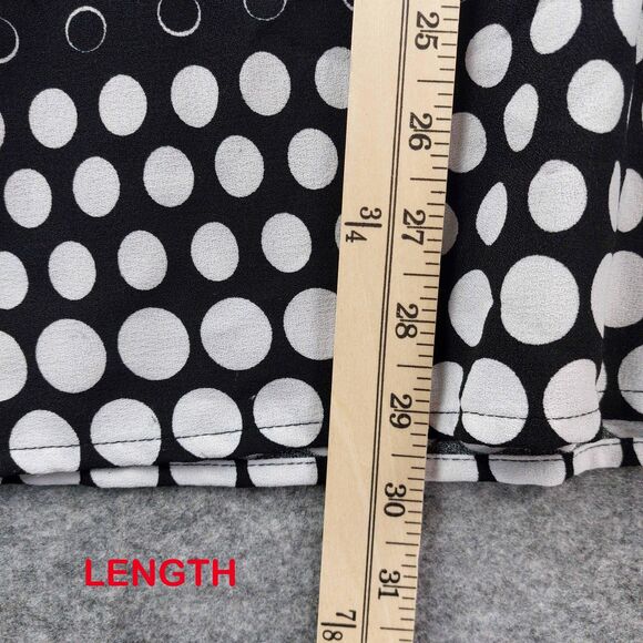 Ali Miles Shirt Womens Sz 1X Black White Polka Dot Button Front 3/4 Sleeve Tunic - Picture 5 of 10